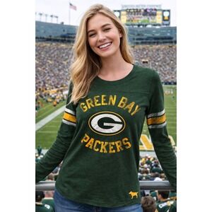 PINK Victoria's Secret Green Bay Packers NFL Long Sleeve T-Shirt Green Small